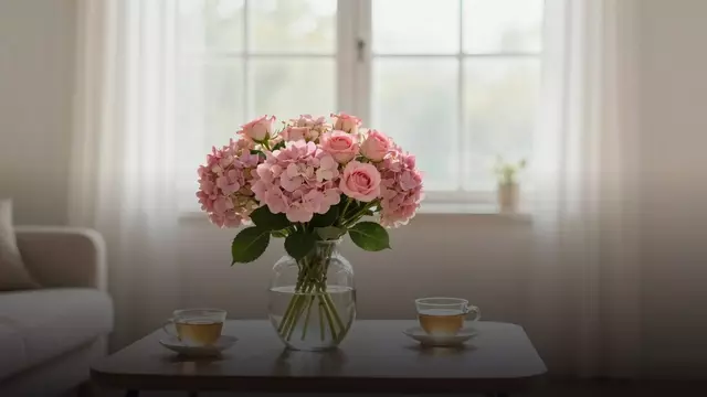 Букет розовых гортензий жене: как выбрать