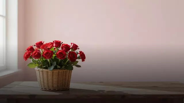 Корзина красных цветов: когда дарить и как выбрать