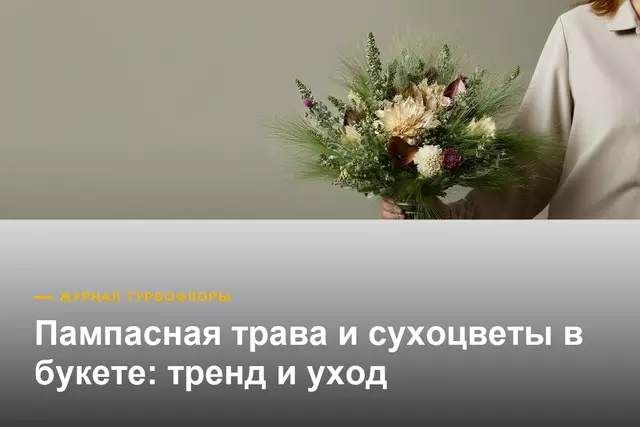 Пампасная трава и сухоцветы — модный букет надолго
