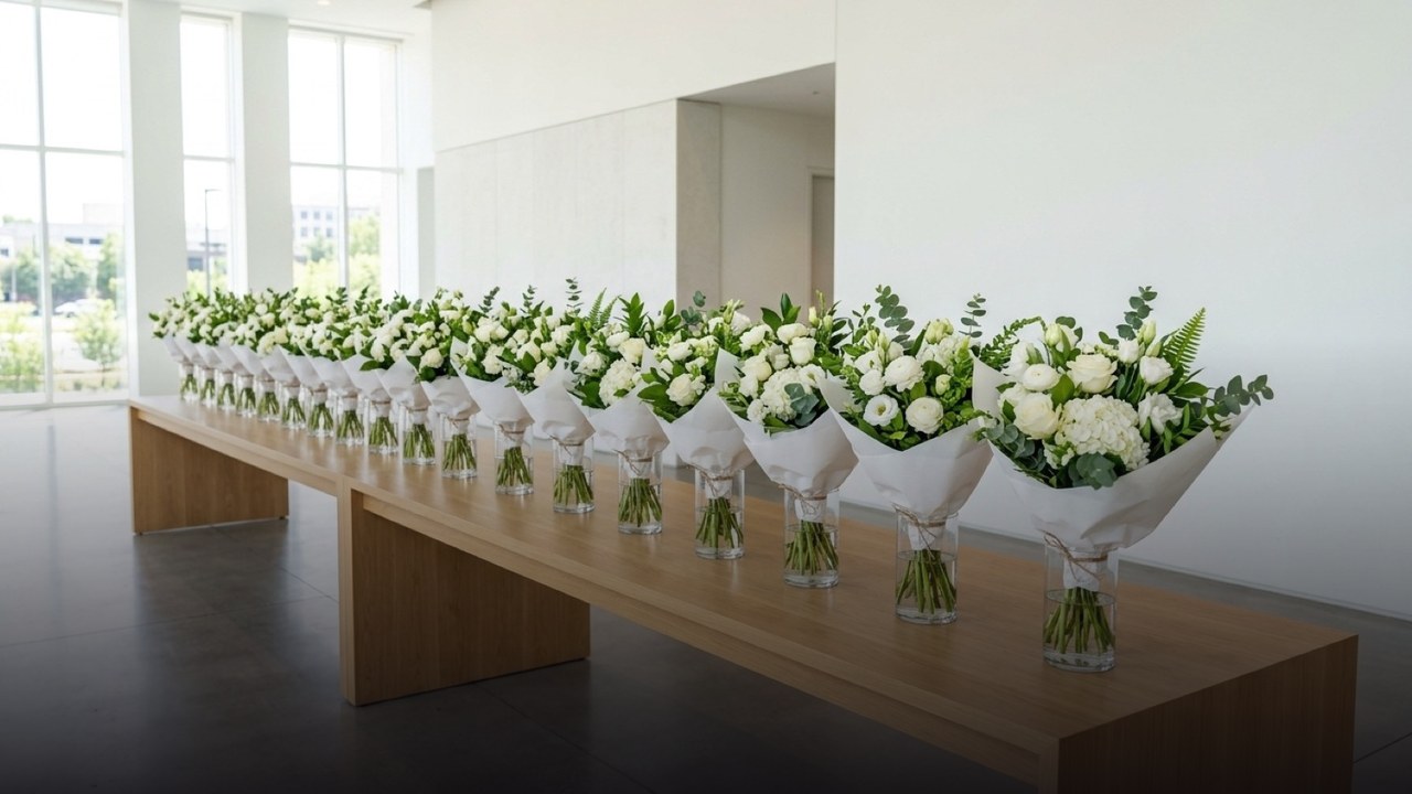 Unloading flowerfusts: from transport container to vase