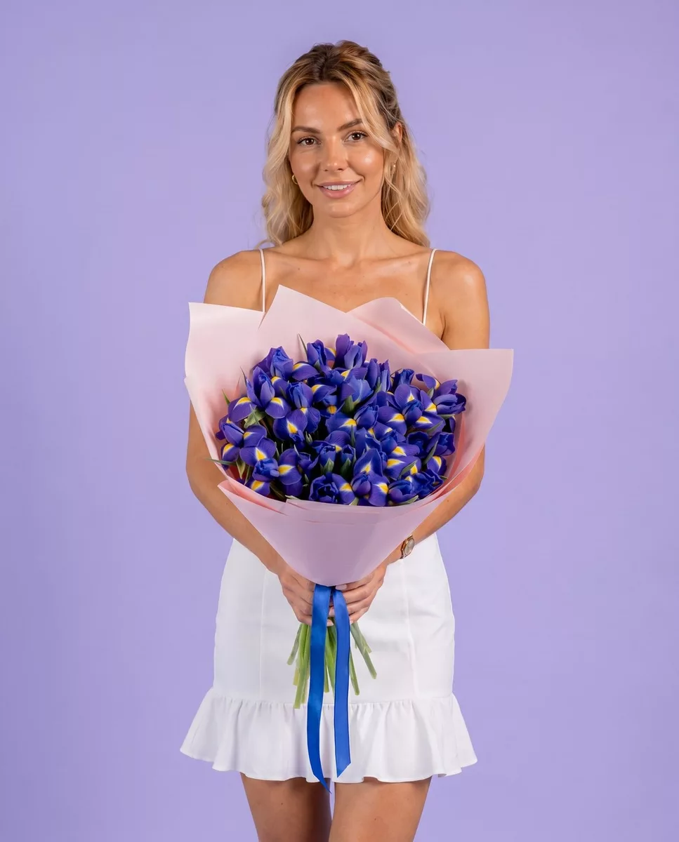 Bouquet of 25 irises
