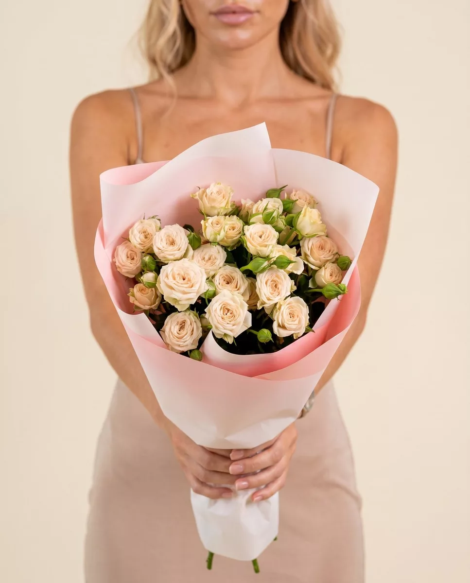 Bouquet of 5 beige spray roses