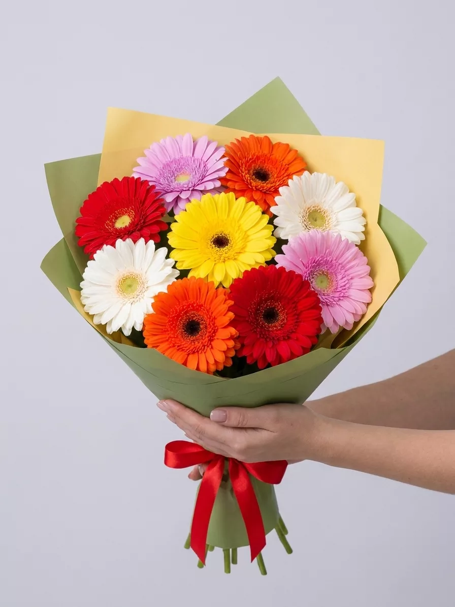 Bouquet of 9 gerberas mix