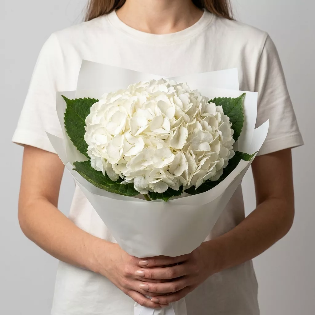 Bouquet of 1 white hydrangeas