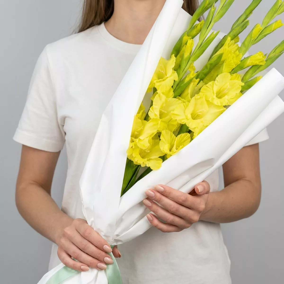 Bouquet of 5 yellow gladioli