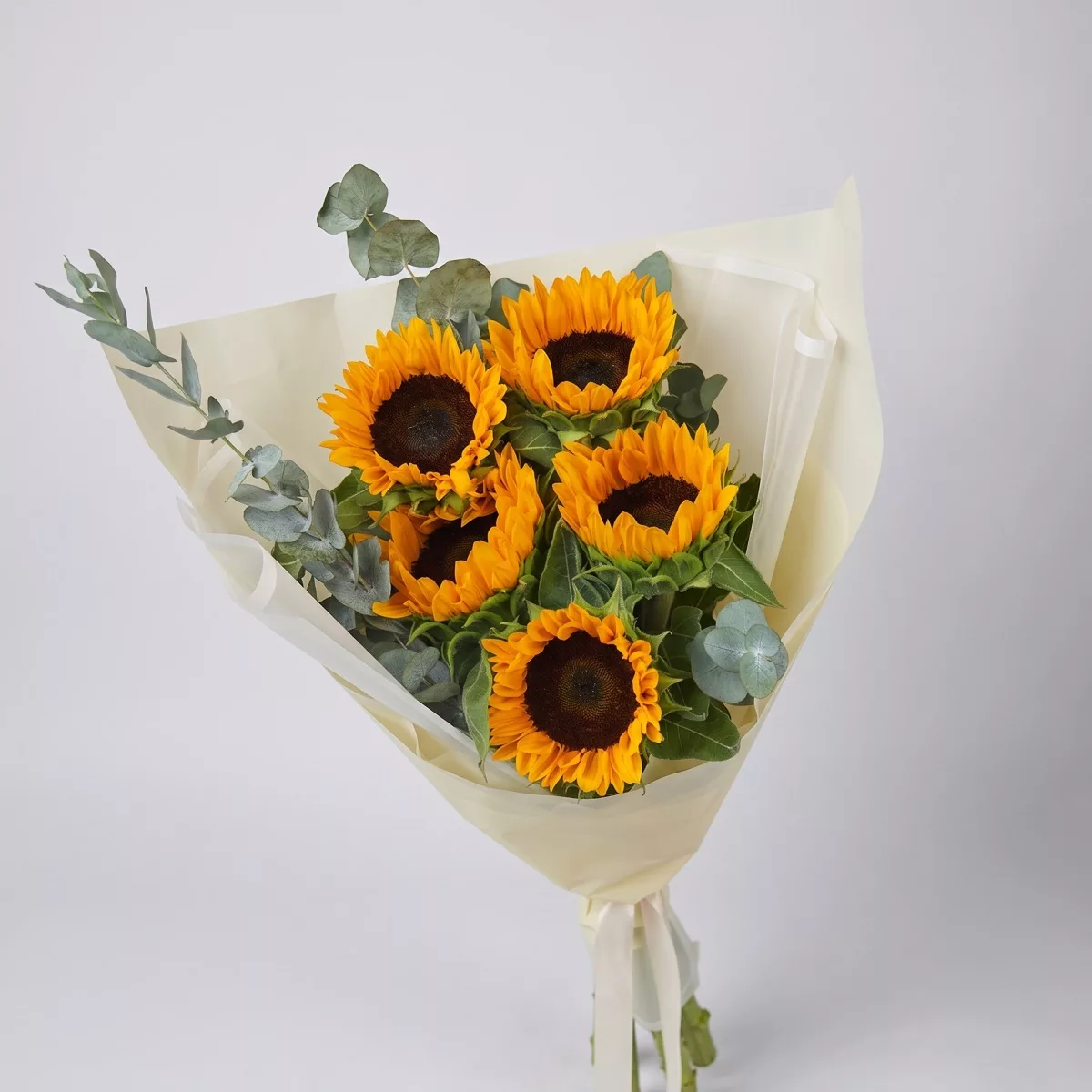 Bouquet of 5 yellow sunflowers