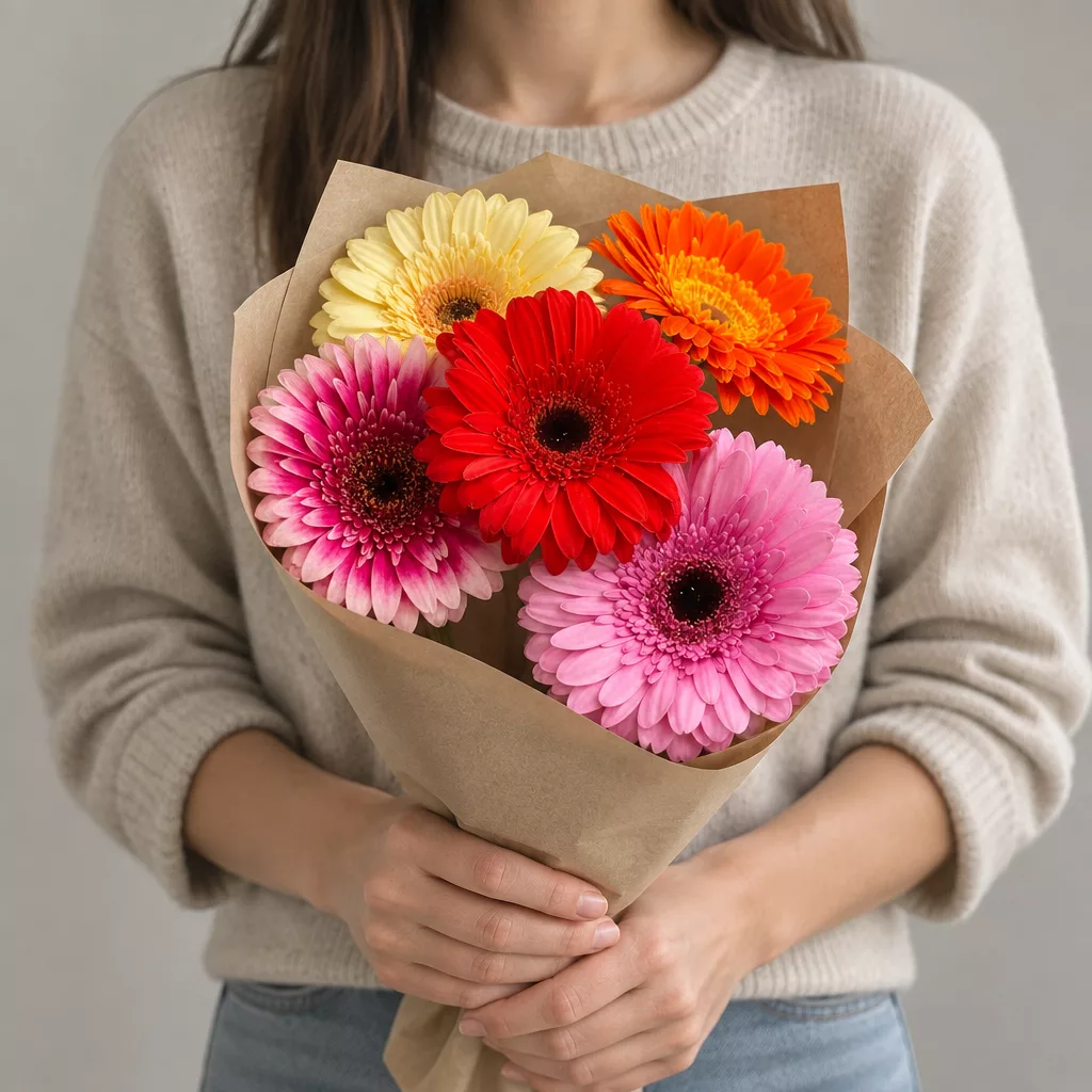 Bouquet of 5 gerberas mix