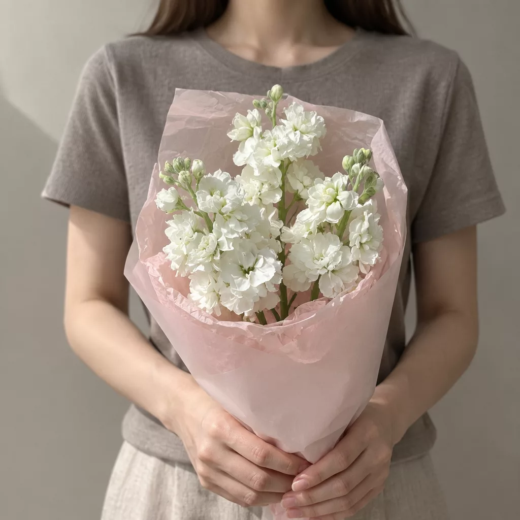 Bouquet of 3 white matthiola