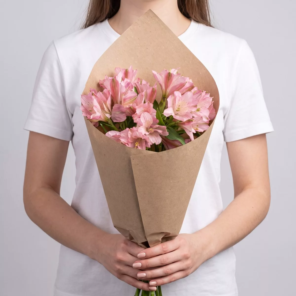 Bouquet of 5 pink alstroemerias
