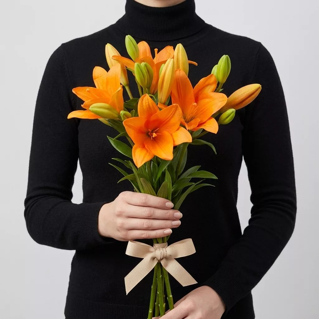 Bouquet of 3 orange lilies